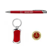 Indian Army Veteran Gift Box – Premium Pen, Keychain & Lapel Pin