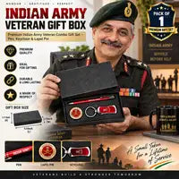 Indian Army Veteran Gift Box – Premium Pen, Keychain & Lapel Pin