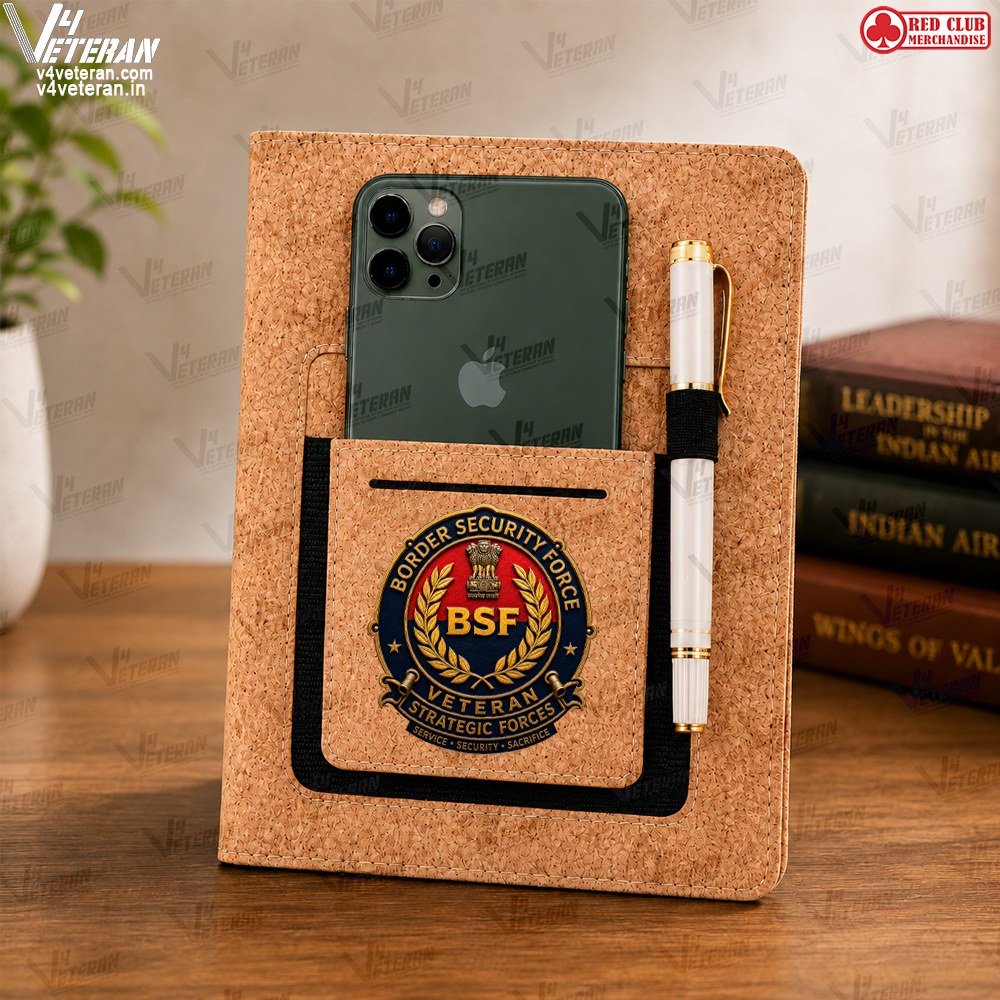 Legacy BSF (Veteran) Office Notebook with Phone–Card Pocket & Elastic Pen Loop (cork)
