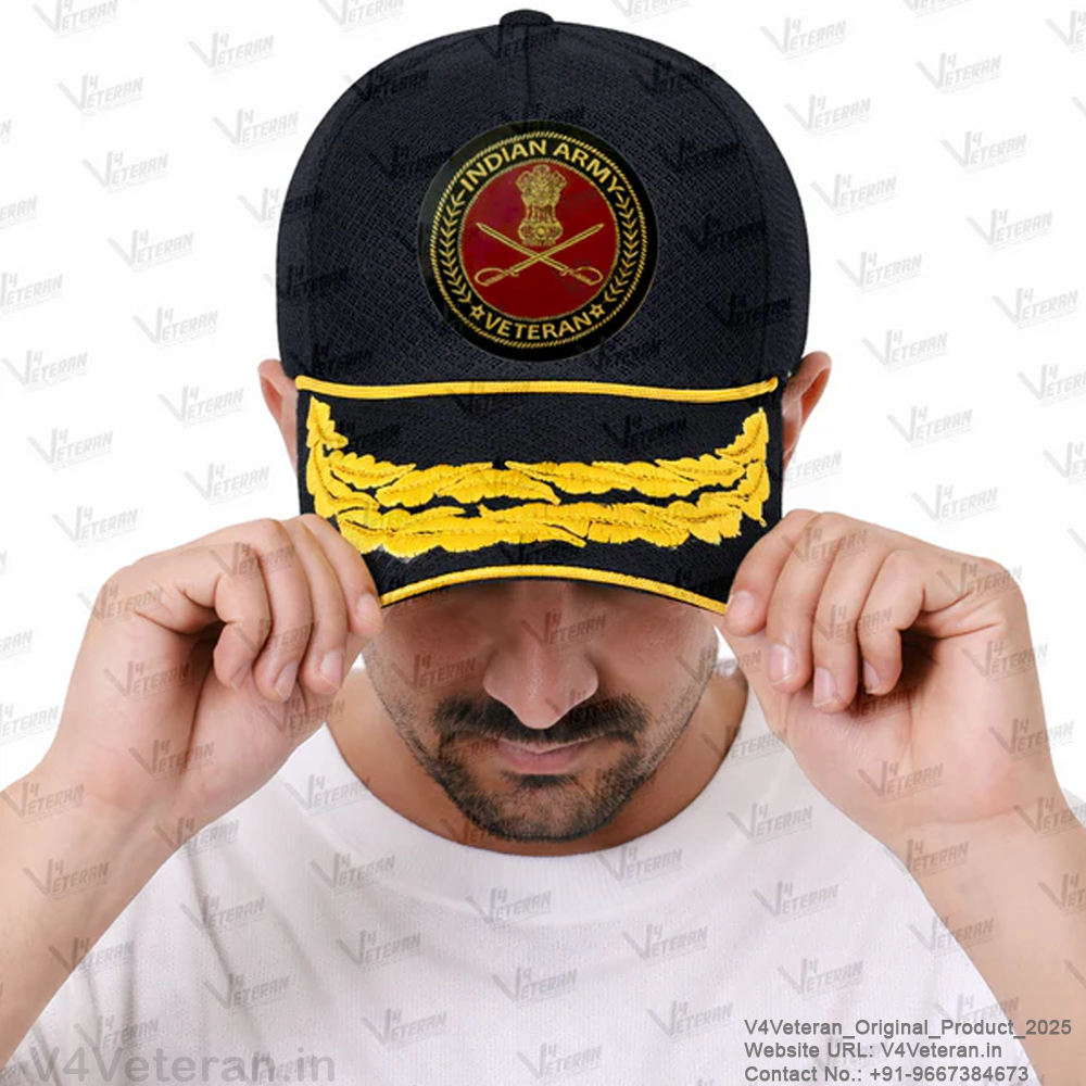 Indian Army Officer-Flag Officers' (Black) Veterans Baseball Cap