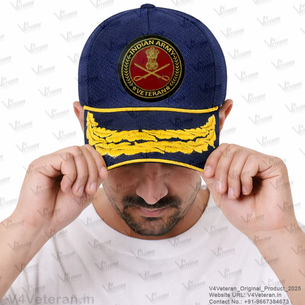 Indian Army Officer-Flag Officers' (Blue) Veterans Baseball Cap