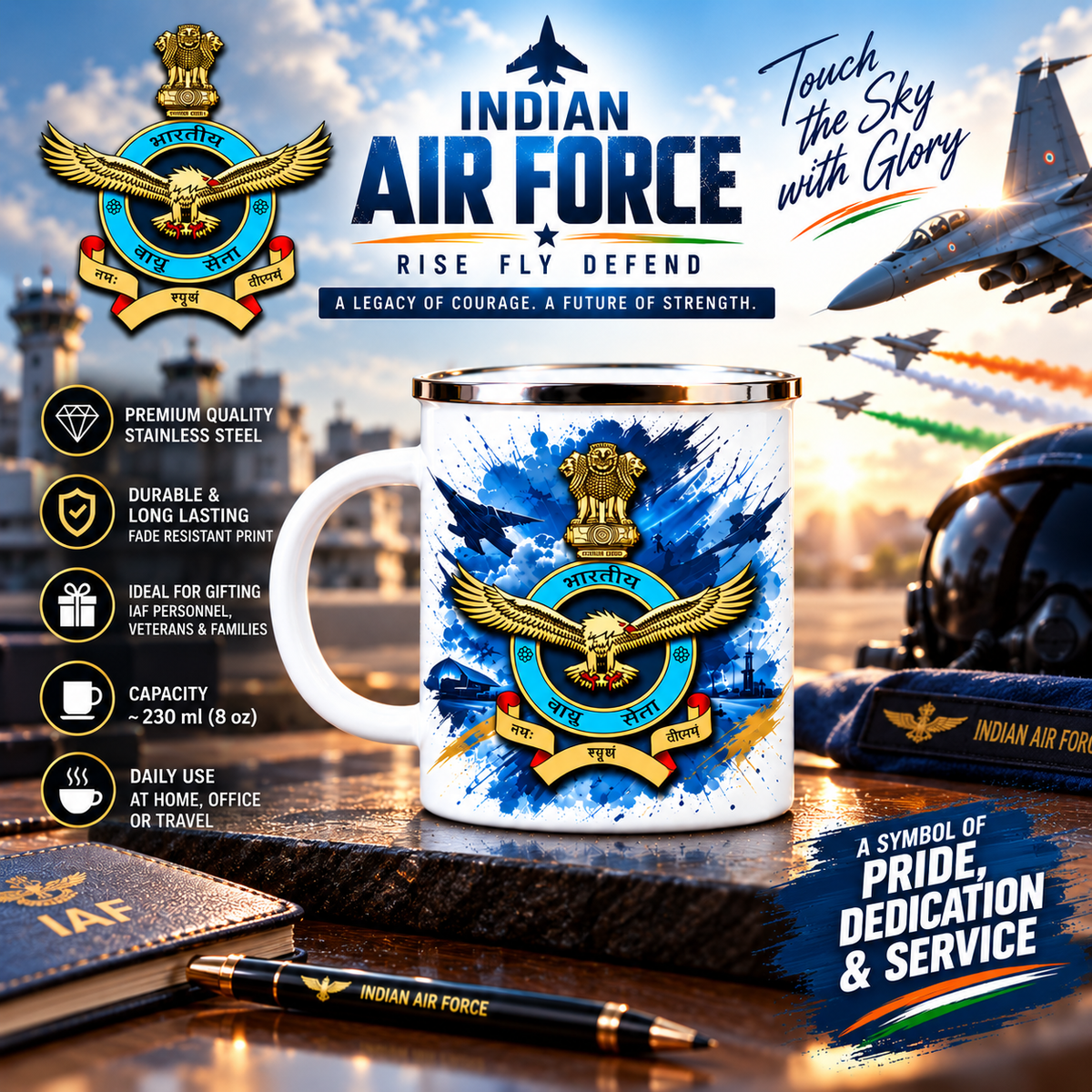 Indian Air Force Steel Mug D2