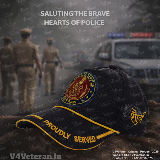 Police Service-Proudly Served (Black) Veterans Baseball Cap