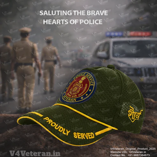 Police Service-Proudly Served (Olive Green) Veterans Baseball Cap