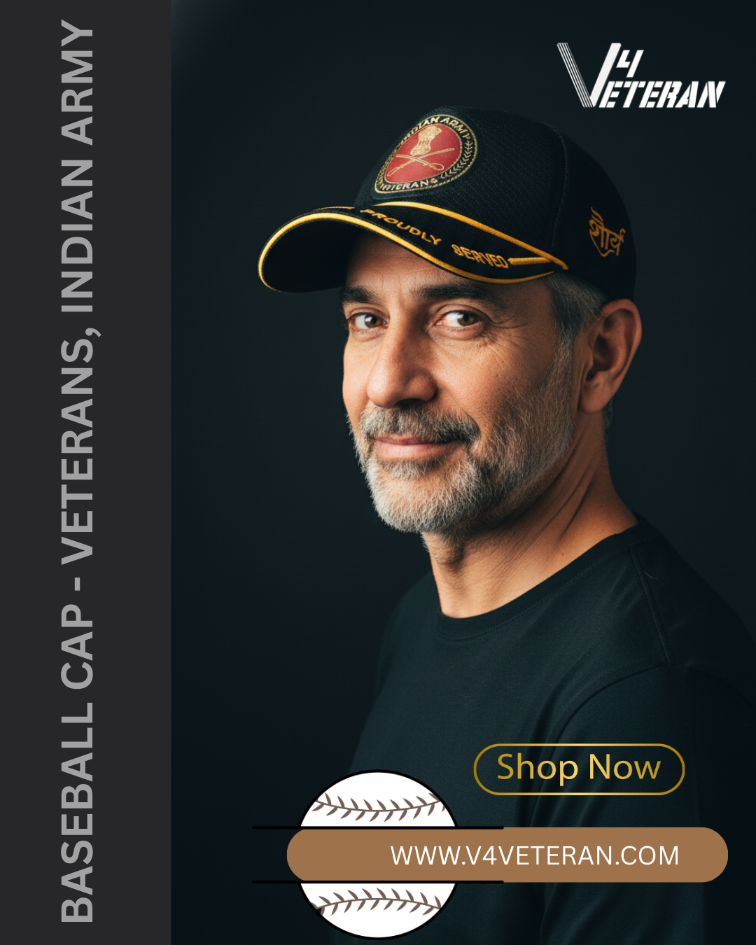 V4Veteran Indian Army “Proudly Served” Veterans Baseball Cap – A Symbol of Honor, Service & Legacy 🇮🇳🪖
