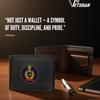 V4Veteran Black Genuine Leather Wallet – CISF Edition