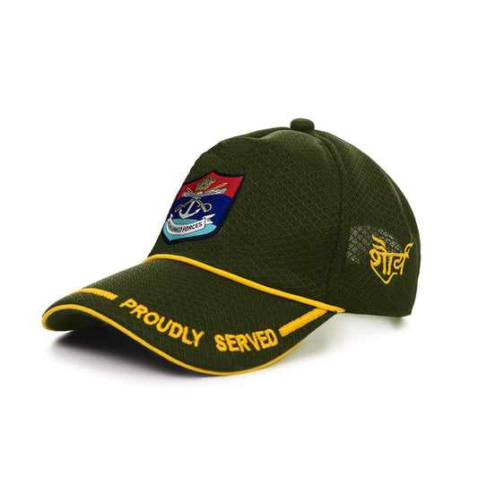 Indian Armed Forces-Proudly Served (Olive Green) Veterans Baseball Cap