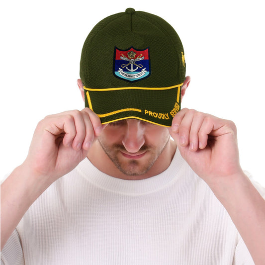 Indian Armed Forces-Proudly Served (Olive Green) Veterans Baseball Cap