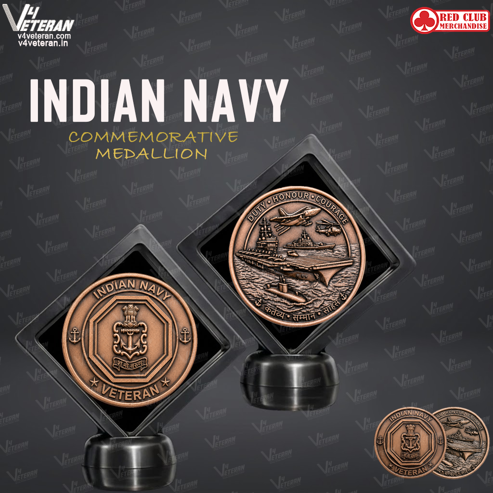 Indian Navy Medallion (2.5 inch,Golden)