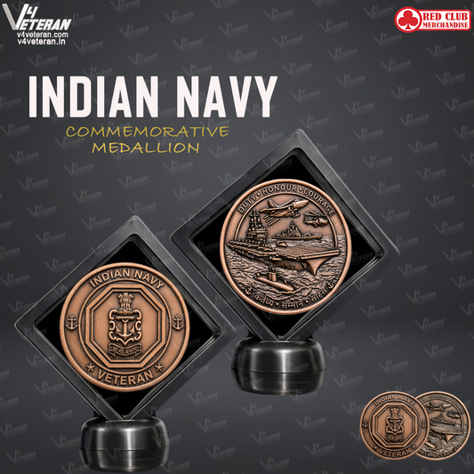 Indian Navy Medallion (2.5 inch,Golden)