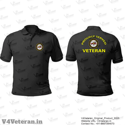 T-Shirts for Indian Navy Veterans (Dri-Fit Polo, MARCOS, Black)