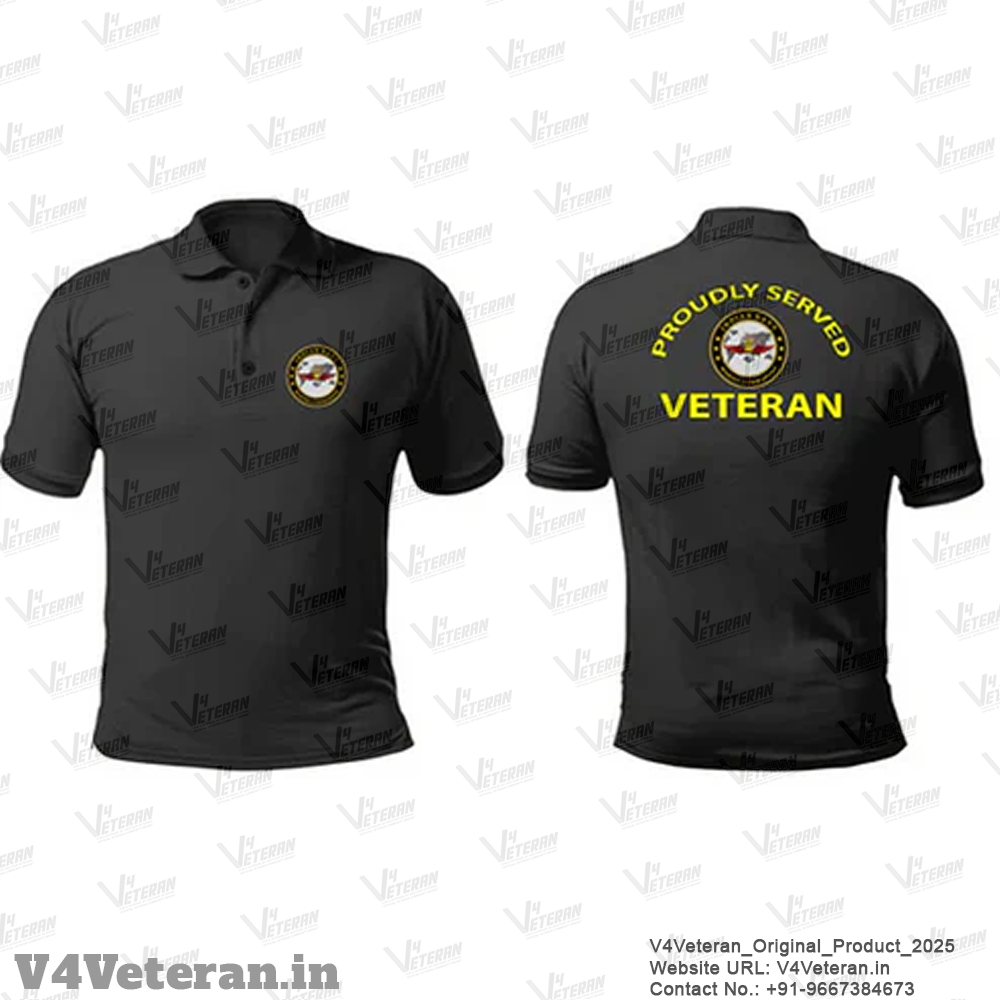 T-Shirts for Indian Navy Veterans (Dri-Fit Polo, MARCOS, Black)