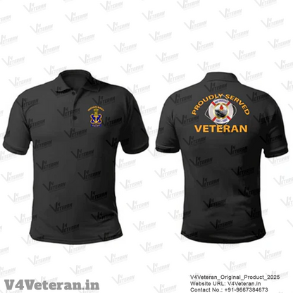 T-Shirts for Indian Navy Veterans (Dri-Fit Polo, Vikrant, Black)
