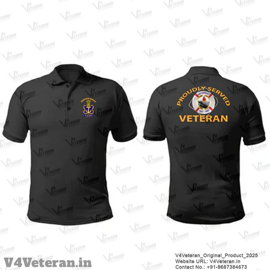 T-Shirts for Indian Navy Veterans (Dri-Fit Polo, Vikrant, Black)