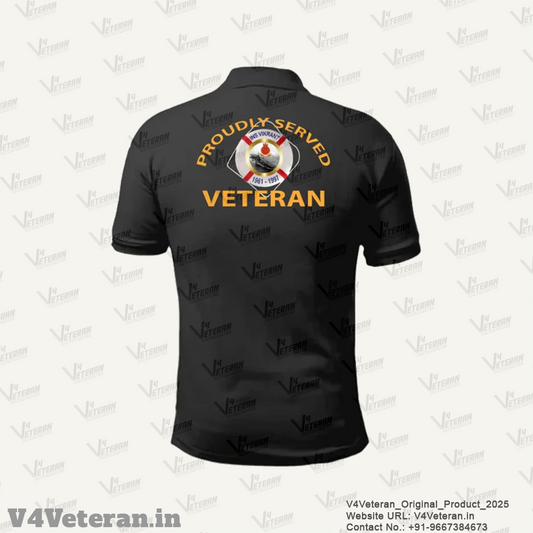 T-Shirts for Indian Navy Veterans (Dri-Fit Polo, Vikrant, Black)