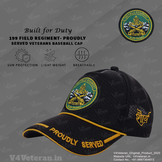 199 Field Regiment - Proudly Served (Black) Veterans Baseball Cap