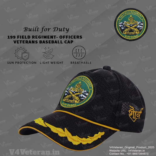 199 Field Regiment Officers Veterans Cap – Black Army Cap India | V4 Veteran