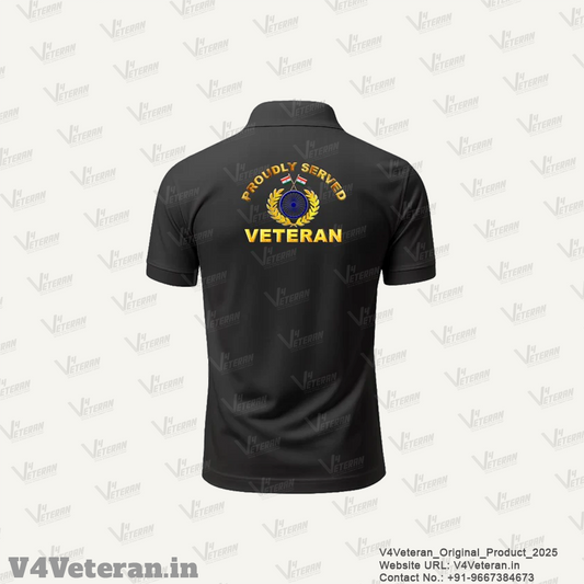 CRPF Veteran "Proudly Served" Black Polo Shirt