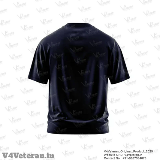 T-Shirts for Indian Navy (Cotton Round Neck, V4Veteran, Dark Blue)