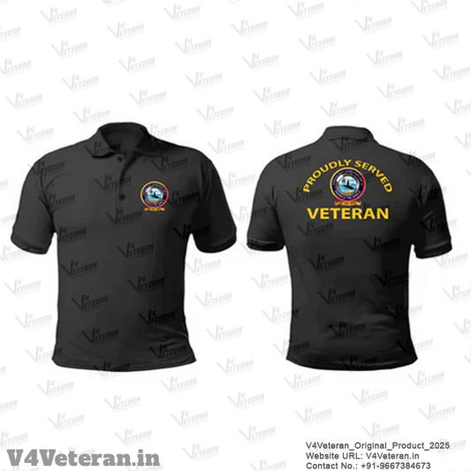 T-Shirts for Indian Navy Veterans (Dri-Fit Polo, Submariner, Black)