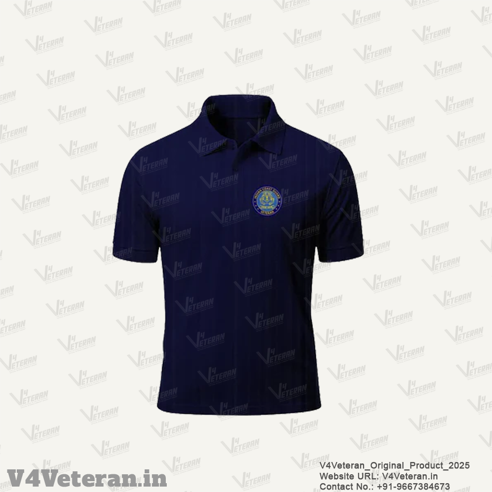 Indian Coast Guard Veteran Blue Polo T-Shirt