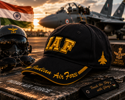 Indian Air Force (Black) Baseball Cap - Cotton