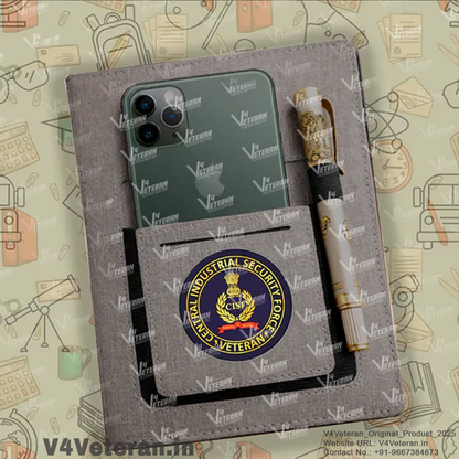 CISF (Veteran) Office Notebook with Phone–Card Pocket & Elastic Pen Loop