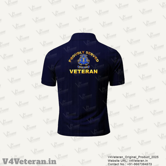 Indian Coast Guard Veteran Blue Polo T-Shirt