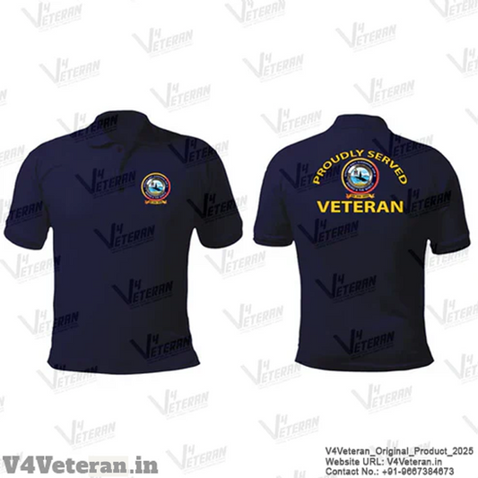 T-Shirts for Indian Navy Veterans (Dri-Fit Polo, Submariner, Dark Blue)