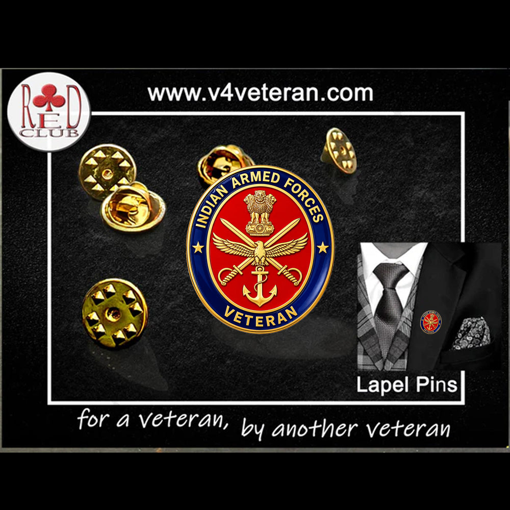Indian Armed Forces Veteran for Blazer Lapel Pin