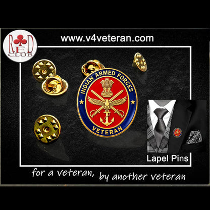 Indian Armed Forces Veteran for Blazer Lapel Pin
