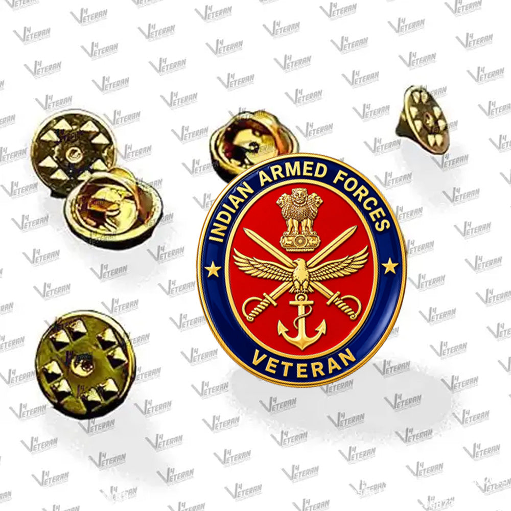 Indian Armed Forces Veteran for Blazer Lapel Pin