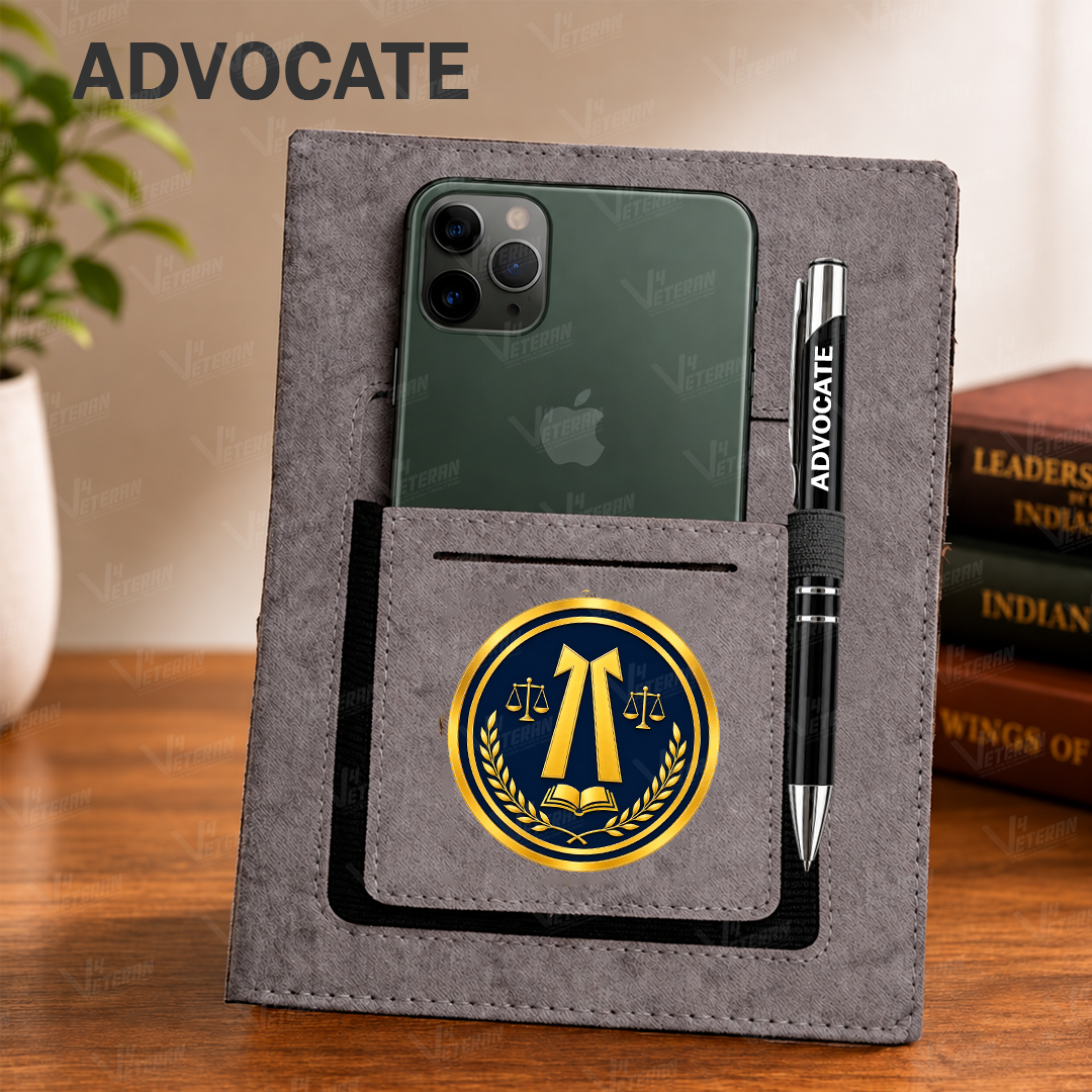 Classic Advocate (Veteran) Office Notebook with Phone–Card Pocket & Elastic Pen Loop