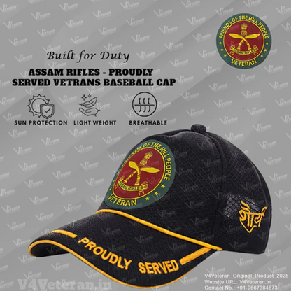 Assam Rifles-Proudly Served (Black) Veterans Baseball Cap