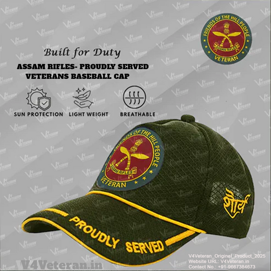Assam Rifles-Proudly Served (Olive Green) Veterans Baseball Cap