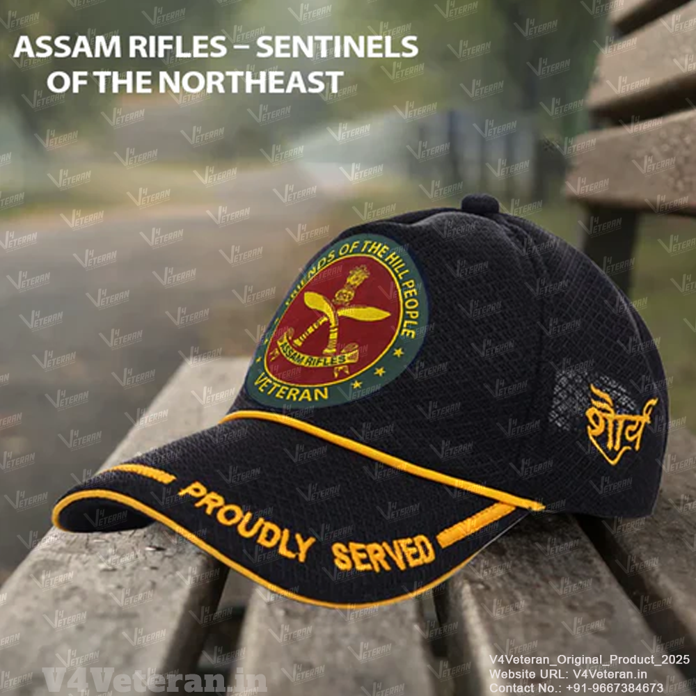 Assam Rifles-Proudly Served (Black) Veterans Baseball Cap