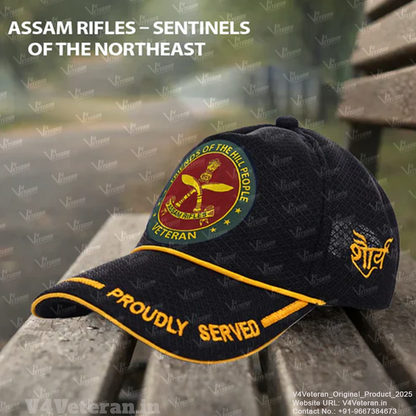 Assam Rifles-Proudly Served (Black) Veterans Baseball Cap