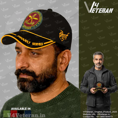 Assam Rifles-Proudly Served (Black) Veterans Baseball Cap