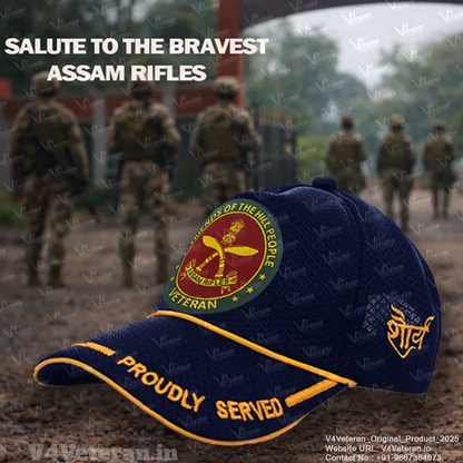 Assam Rifles-Proudly Served (Blue) Veterans Baseball Cap