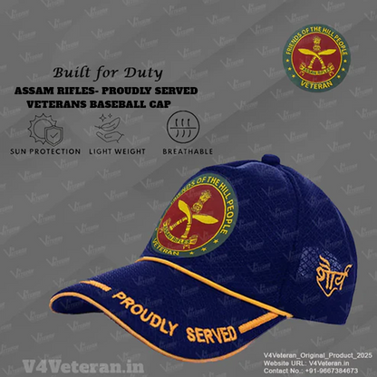Assam Rifles-Proudly Served (Blue) Veterans Baseball Cap