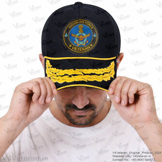 Indian Air Force-Flag Officers' (Black) Veterans Baseball Cap