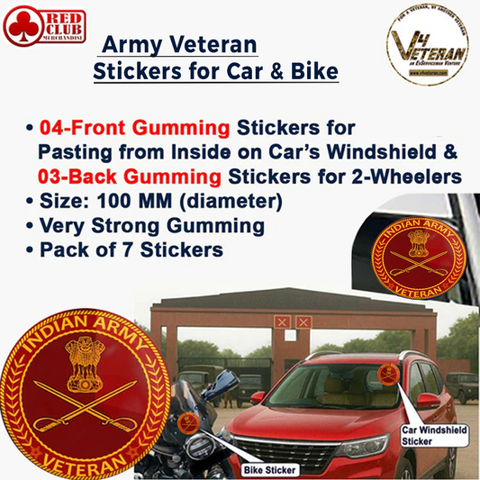 Air Force Veteran Car & Bike Stickers – 4 Inside Glass for Cars + 3 Back Gumming for 2-Wheelers (7 pcs)