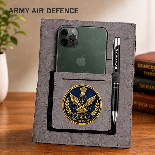 Classic  Army Air Defence Office Notebook with Phone–Card Pocket & Elastic Pen Loop