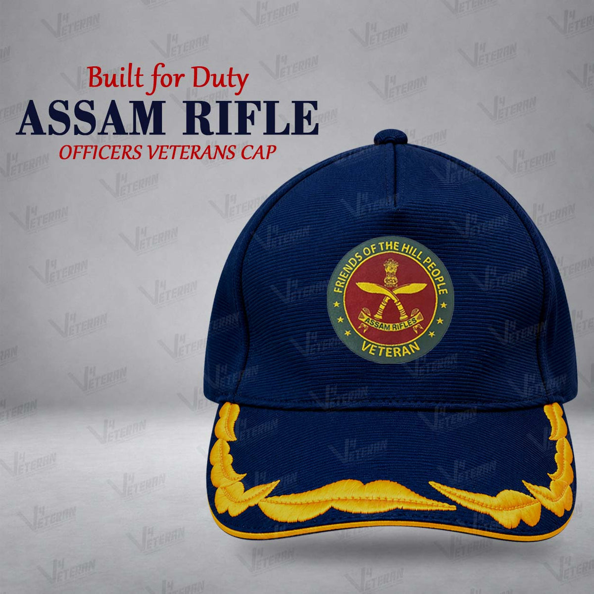 Assam Rifles Officers Veterans Cap (Fabric: Premium Autumn, Color: Blue)