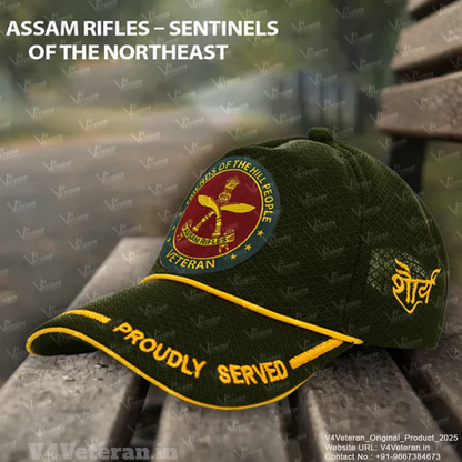 Assam Rifles-Proudly Served (Olive Green) Veterans Baseball Cap