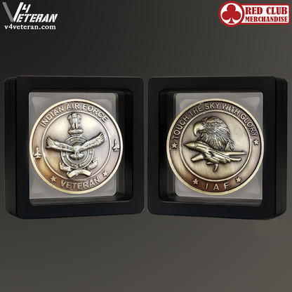 Indian Air Force Medallion (2.5 inch, Golden)