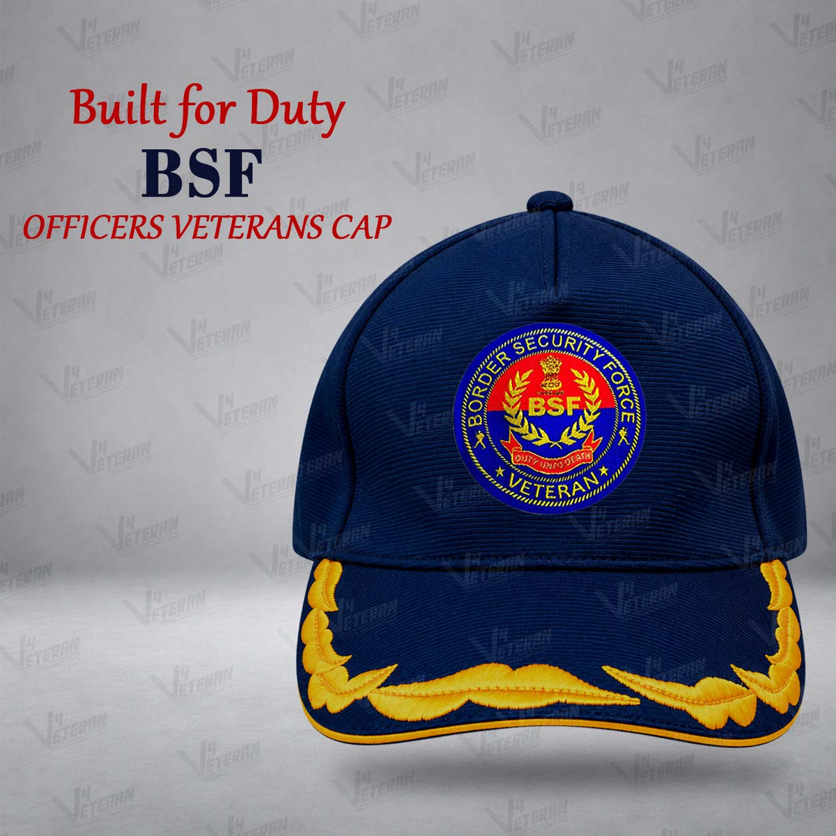 BSF Officers Veterans Cap (Fabric: Premium Autumn, Color: Blue)