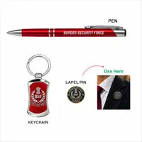 BSF Veteran Premium Gift Set – Red & Silver Pen, BSF Keychain & Veteran Lapel Pin with Premium Black Gift Box