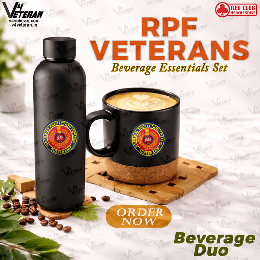 RPF Veterans-Matte Black Bottle & Cork-Base Mug Set