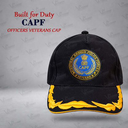CAPF Officers Veterans Cap (Fabric: Cotton, Color: Black)